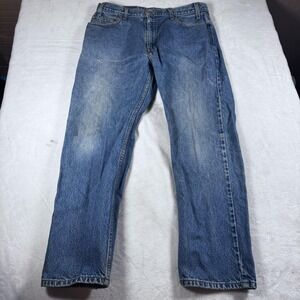 VTG Levis 505 Jeans Mens 36x29 Blue Medium Wash Straight Leg USA Made Distressed